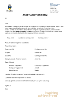 Asset addition form