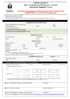 Non compliant domestic travel approval form