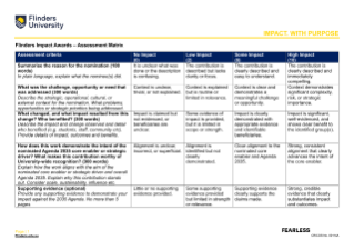 Flinders Impact Awards - Assessment Matrix