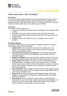 Flinders Impact Awards - Rules and Eligibility