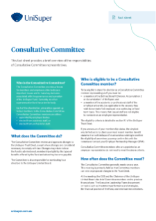 UniSuper Consultative Committee Fact Sheet